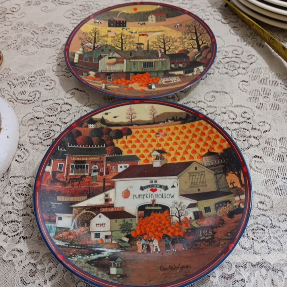 7 in vintage Liberty Star Farms ceramic plate Charles Wysockis pepper cricket Gr